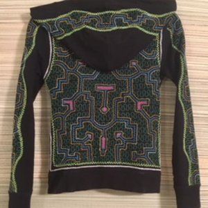 Onanya Shipibo embroidered Hoodie Sacred Geometry